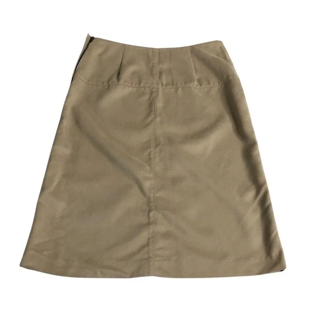 Vintage Express Skirt Womens 4 Tan Faux‎ Suede Pencil Side Zip Y2K Western Boho